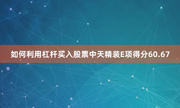 如何利用杠杆买入股票中天精装E项得分60.67